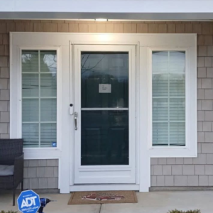 Custom Self-Storing Storm Door with Screen & Glass