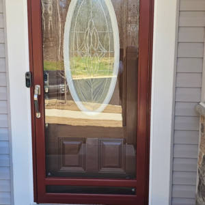 Oval Entry Door with 3 Vents & Full View Storm Door