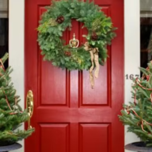Custom Entry Door (Red Finish)