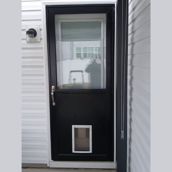 Crossbuck Dog Door Storm Door